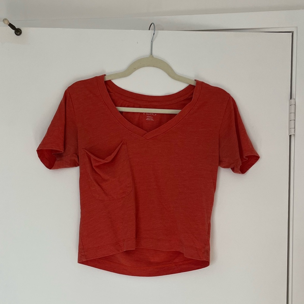 Z Supply Coral Crop Tee